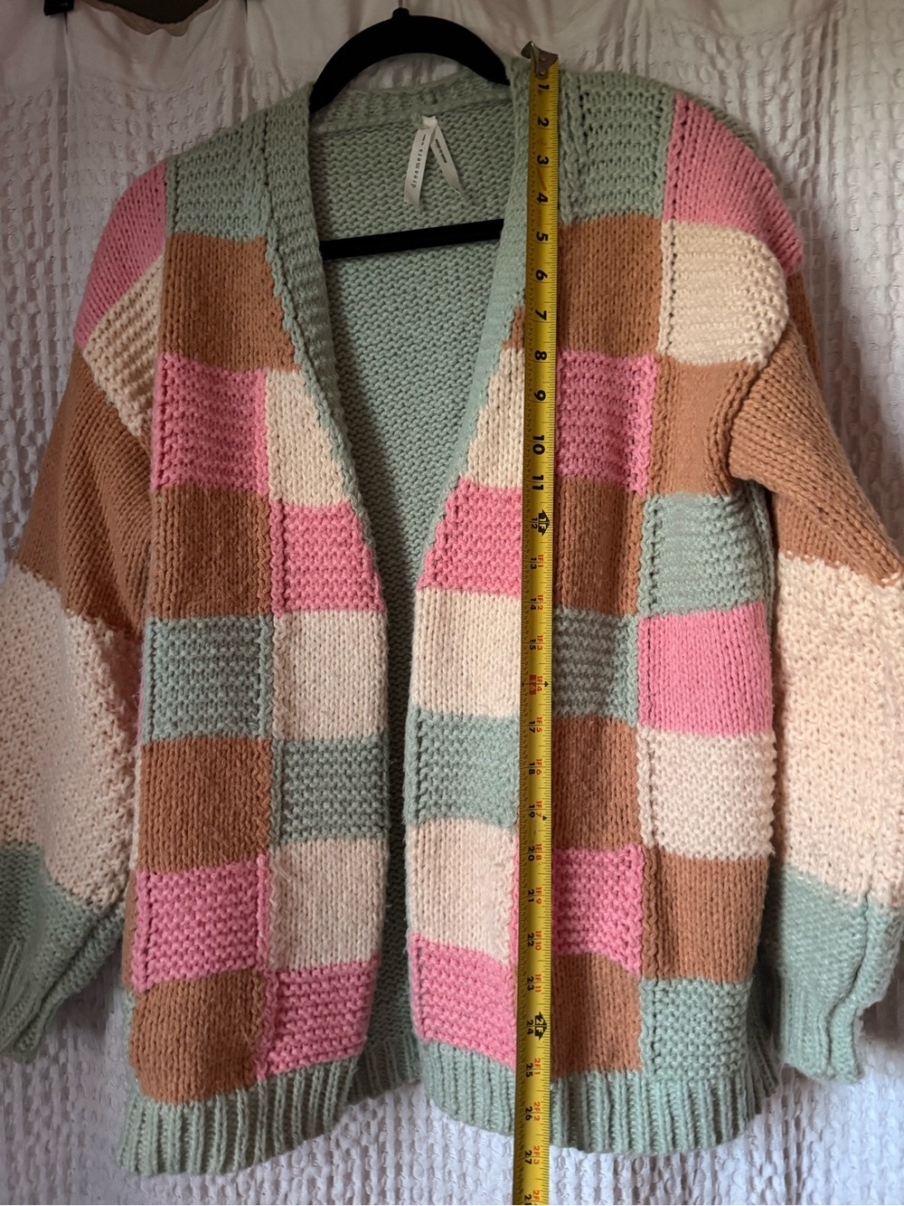 Knit patchwork open cardigan - Picture 6 of 8